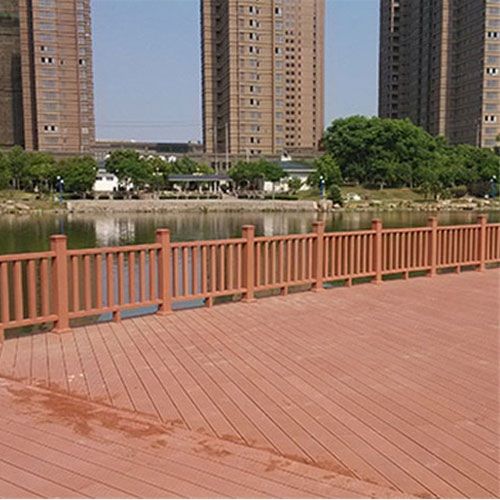 广州户外休闲广场塑木地板栏杆施工案例