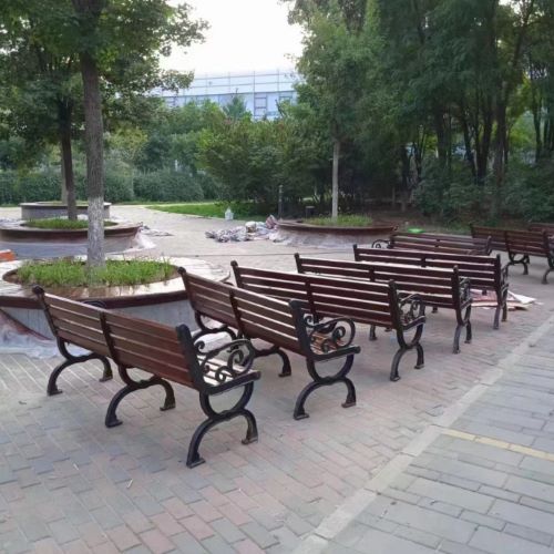 广州社区休闲公园木塑公园椅销售案例